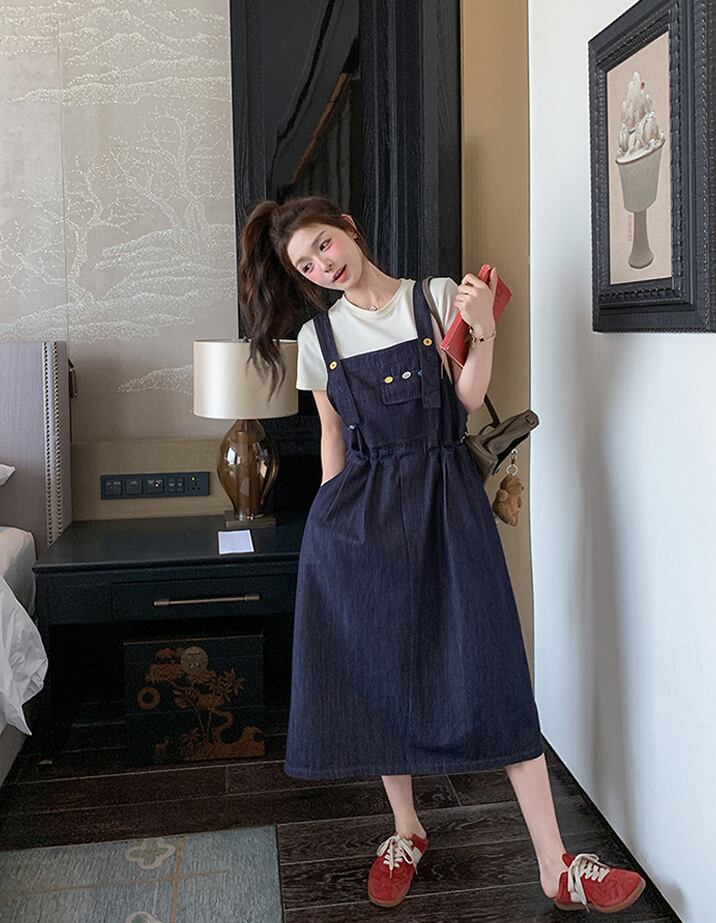 【dress】デニムサロペットスカート Q8321