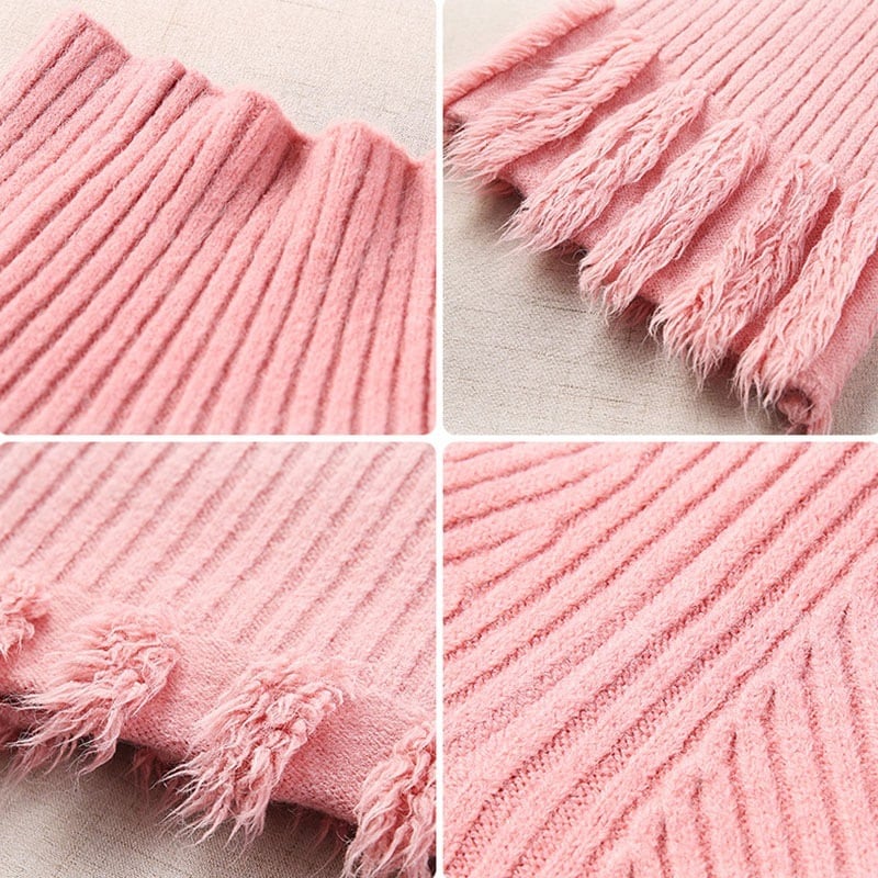 【tops】ハイネック長袖ファッション無地ゆったり着回しニットセーターF0840