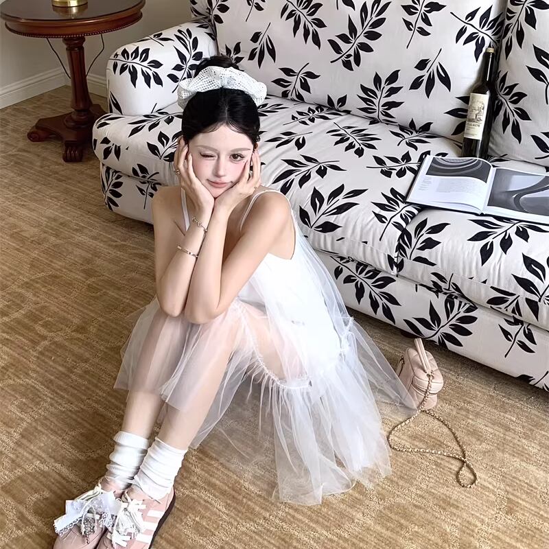【dress】チュールミニキャミワンピース Q8346