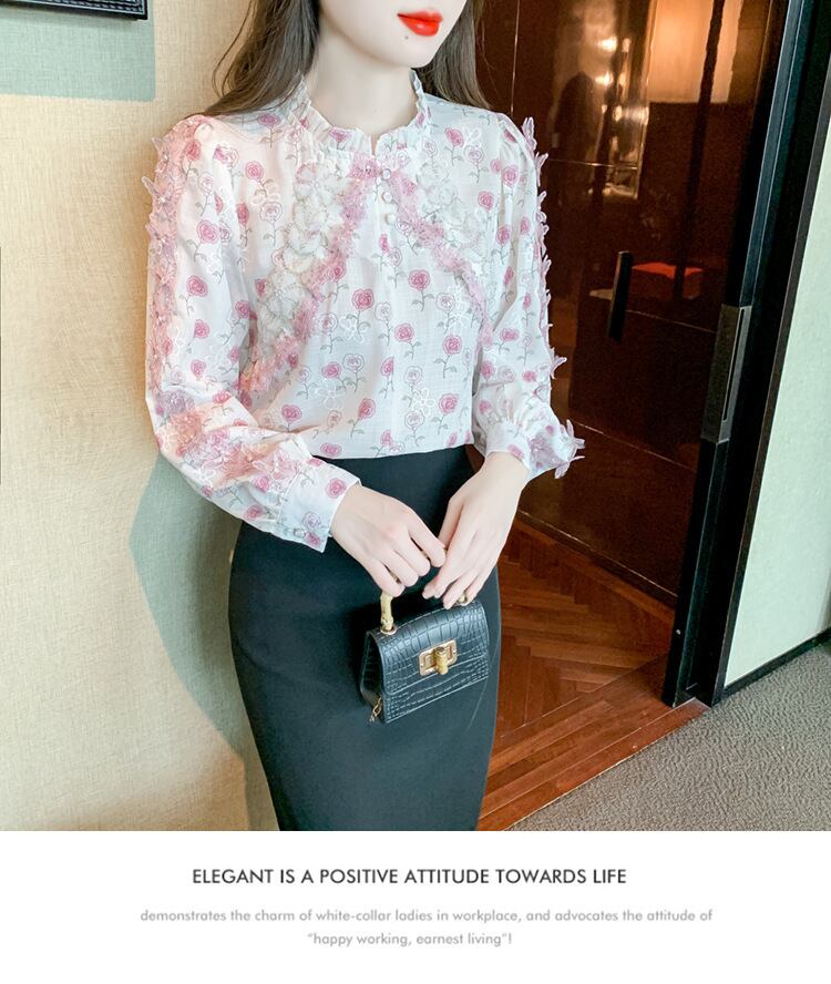 【tops】花柄シャツトップス　M28877