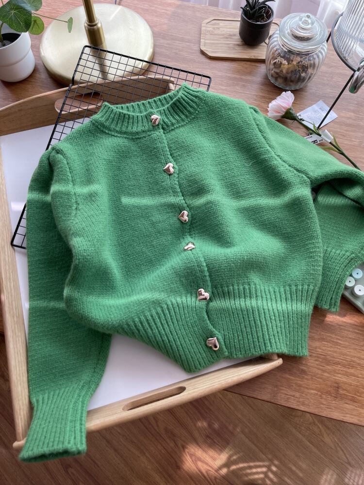 【outer】クルーネックニットカーデ　M18108
