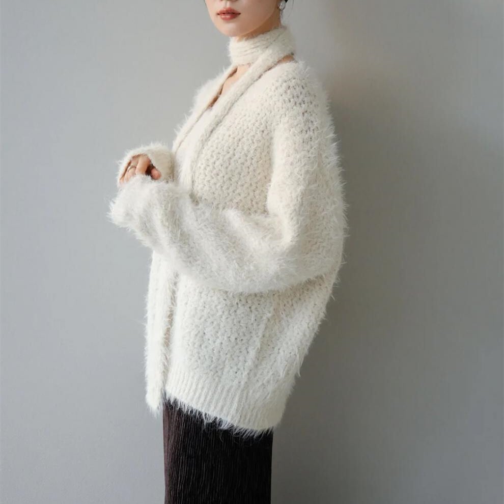 【tops】Vネックチョーカー付ニットセーター　M17997