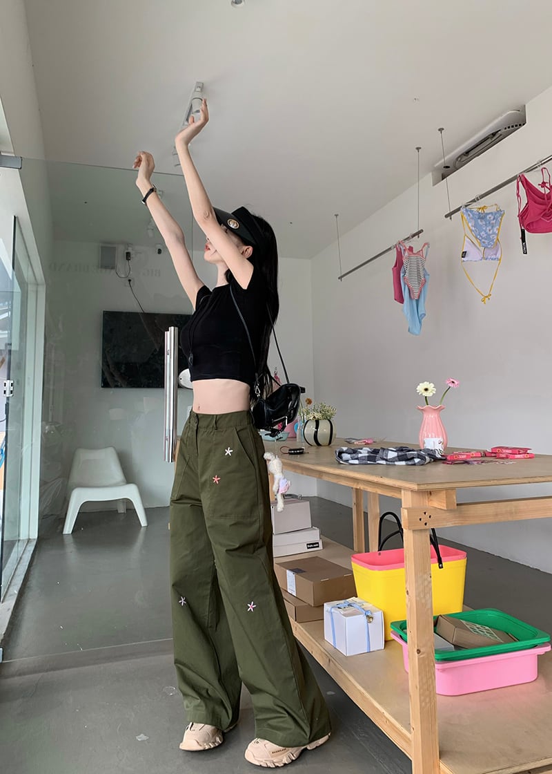 【bottoms】ジーンズガウチョパンツG20403