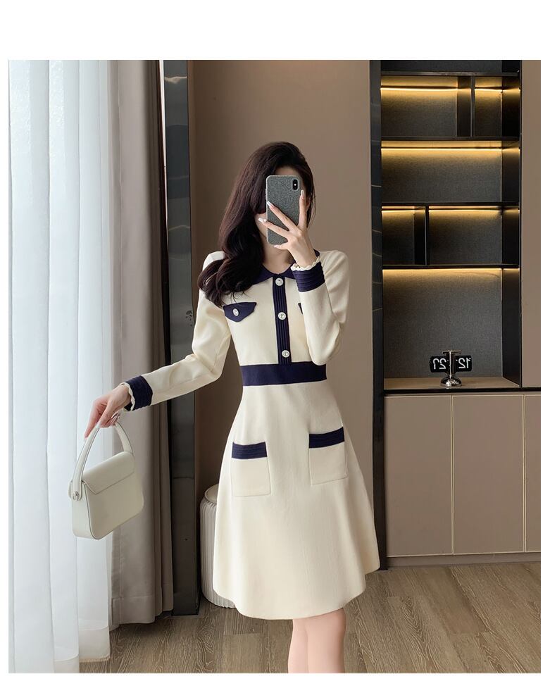 【dress】気質溢れる エレガントニットワンピース　M17475