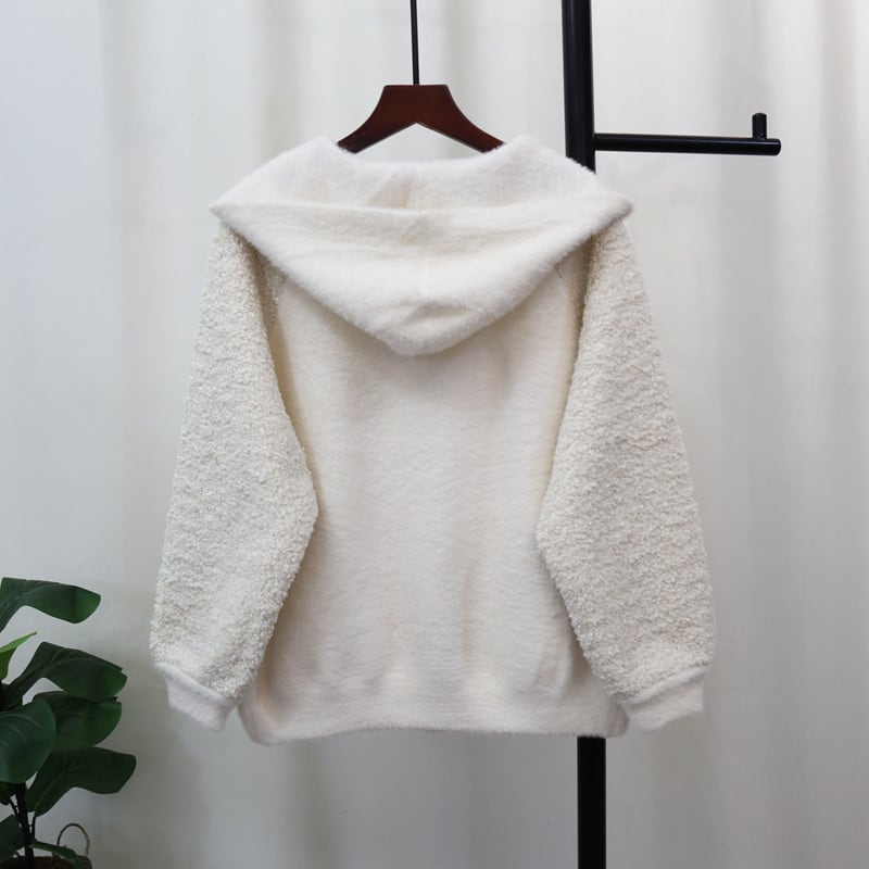 【outer】フード付きニットカーデ　M27633