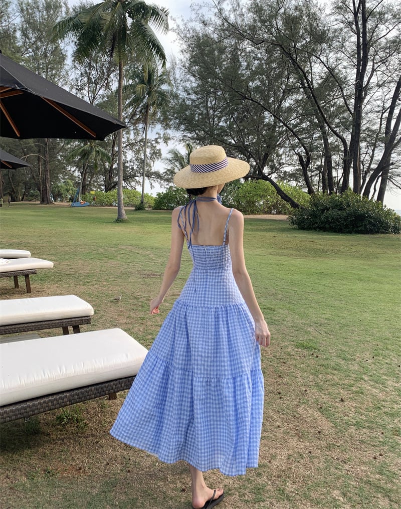 【dress】チェック柄キャミワンピース　M24918