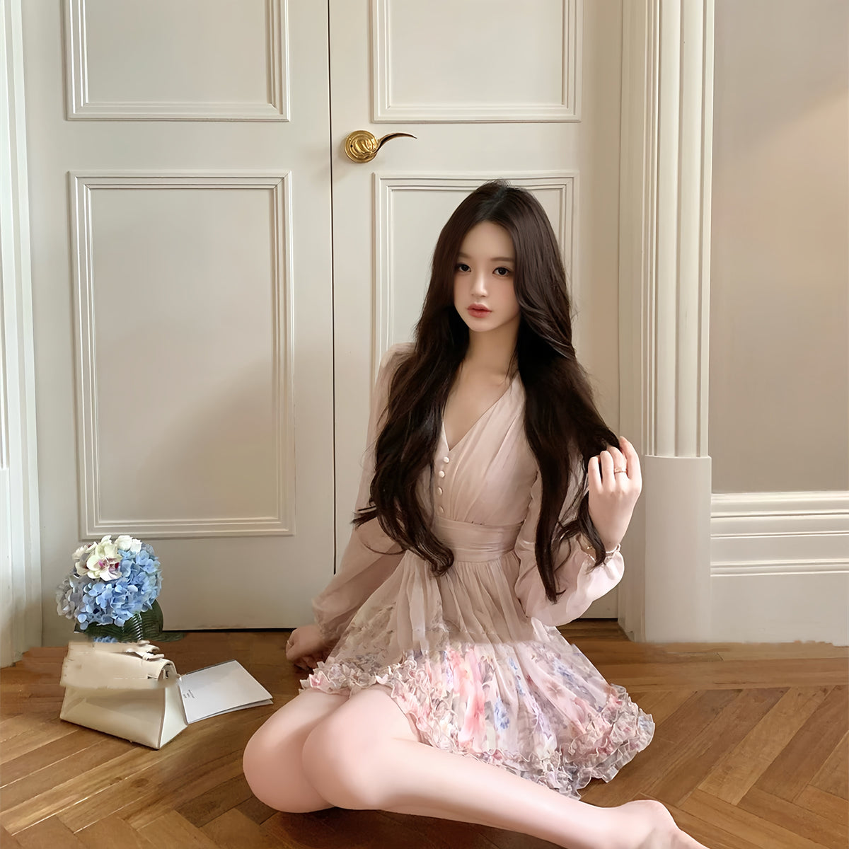 【dress】ギャザーフリルミニワンピース　N3262
