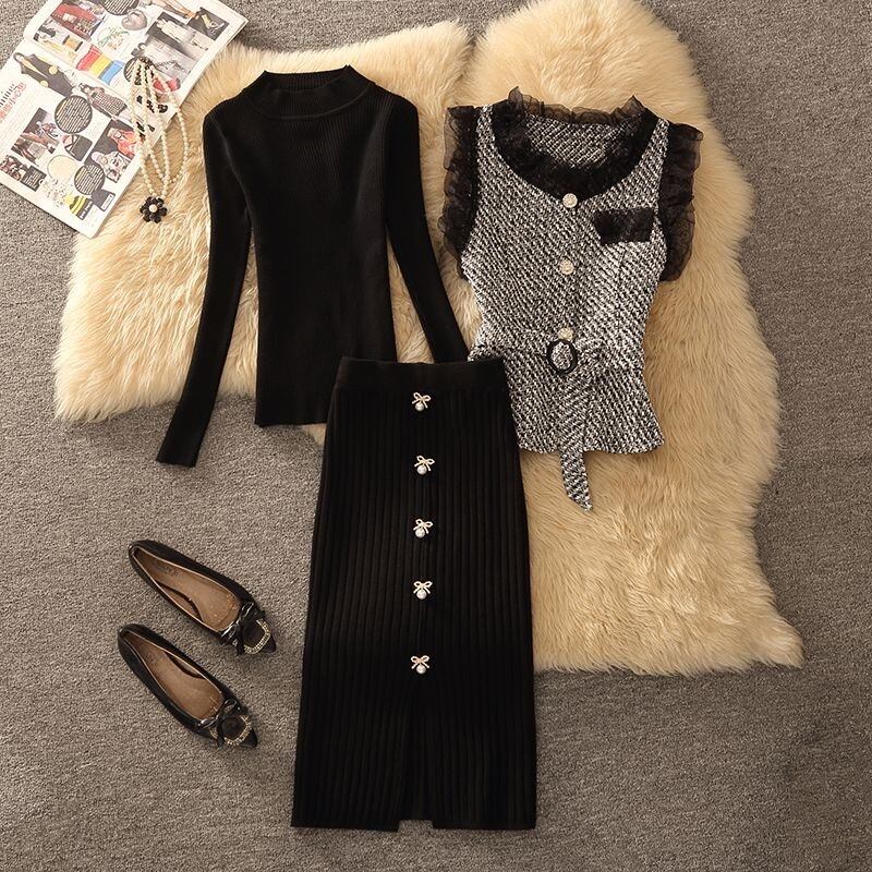 【tops】レースツイードベスト　N2252