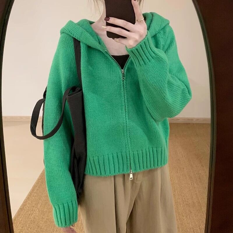 【outer】ファスナーニットカーデ　M27078
