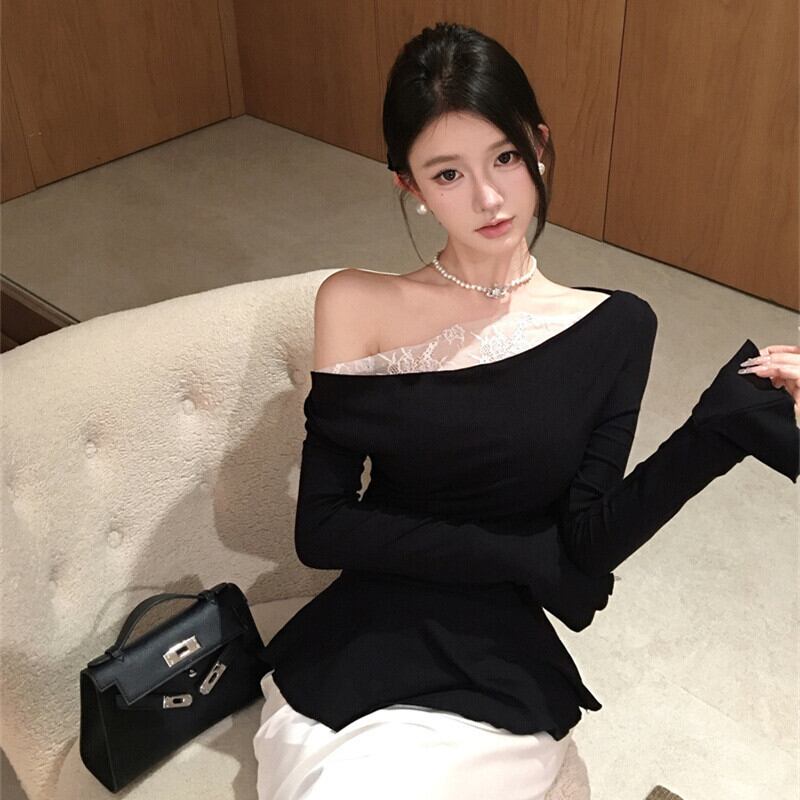 【tops】レースドッキングフリルトップス　M28869