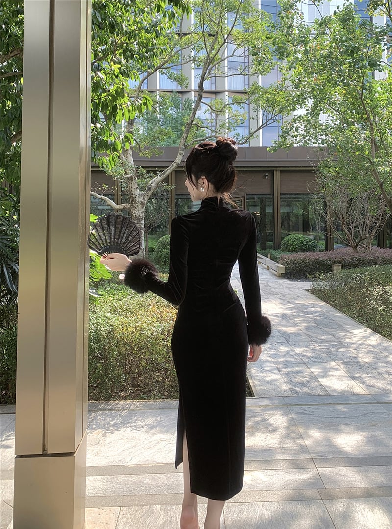 【dress】刺繡柄チャイナドレス Q8085