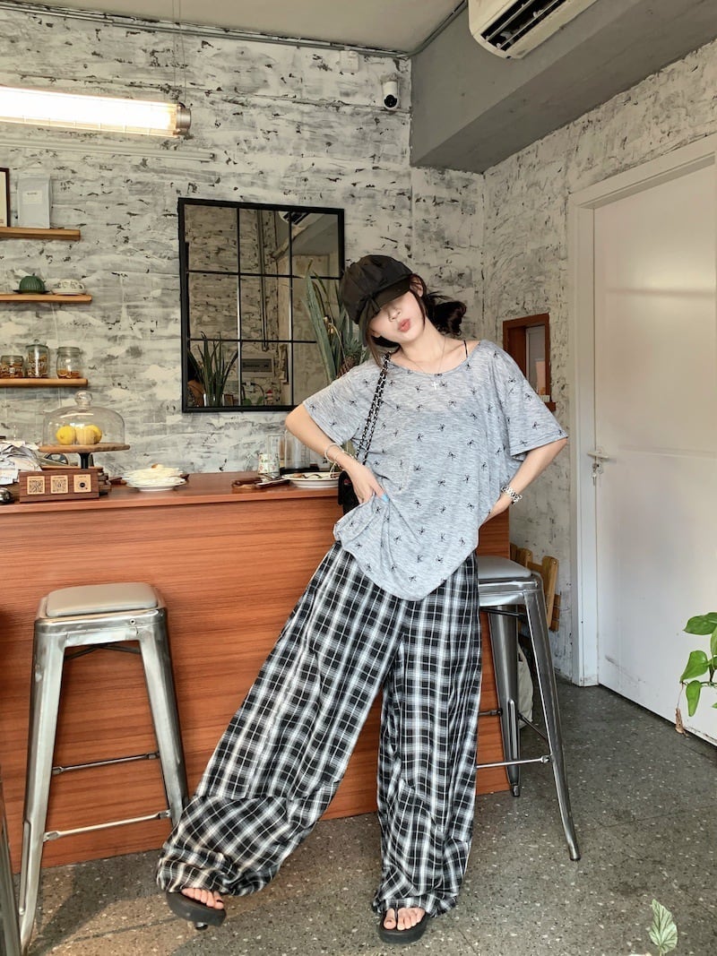 【set】Tシャツ×カジュアルパンツセット　M25139