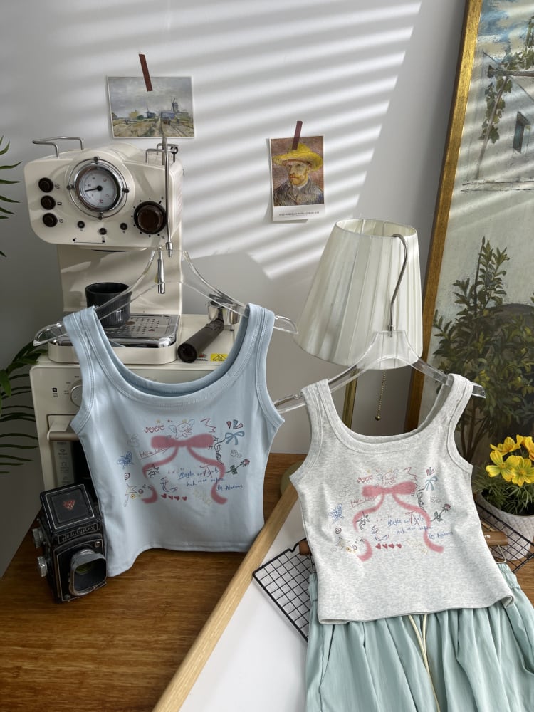 【tops】プリントキャミソール　M24119