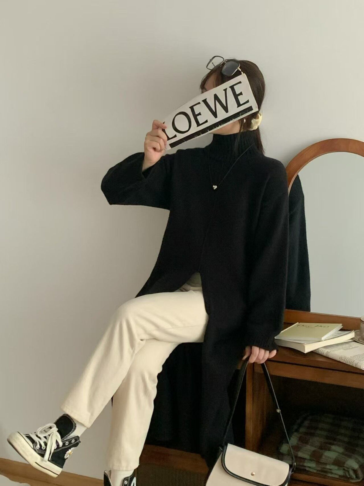 【dress】スリットニットワンピース　M26246