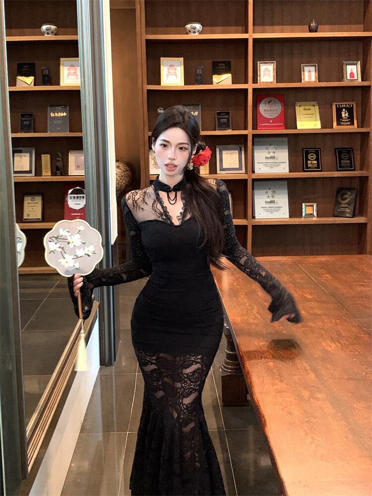 【dress】マーメイドレースデートワンピース　M28372