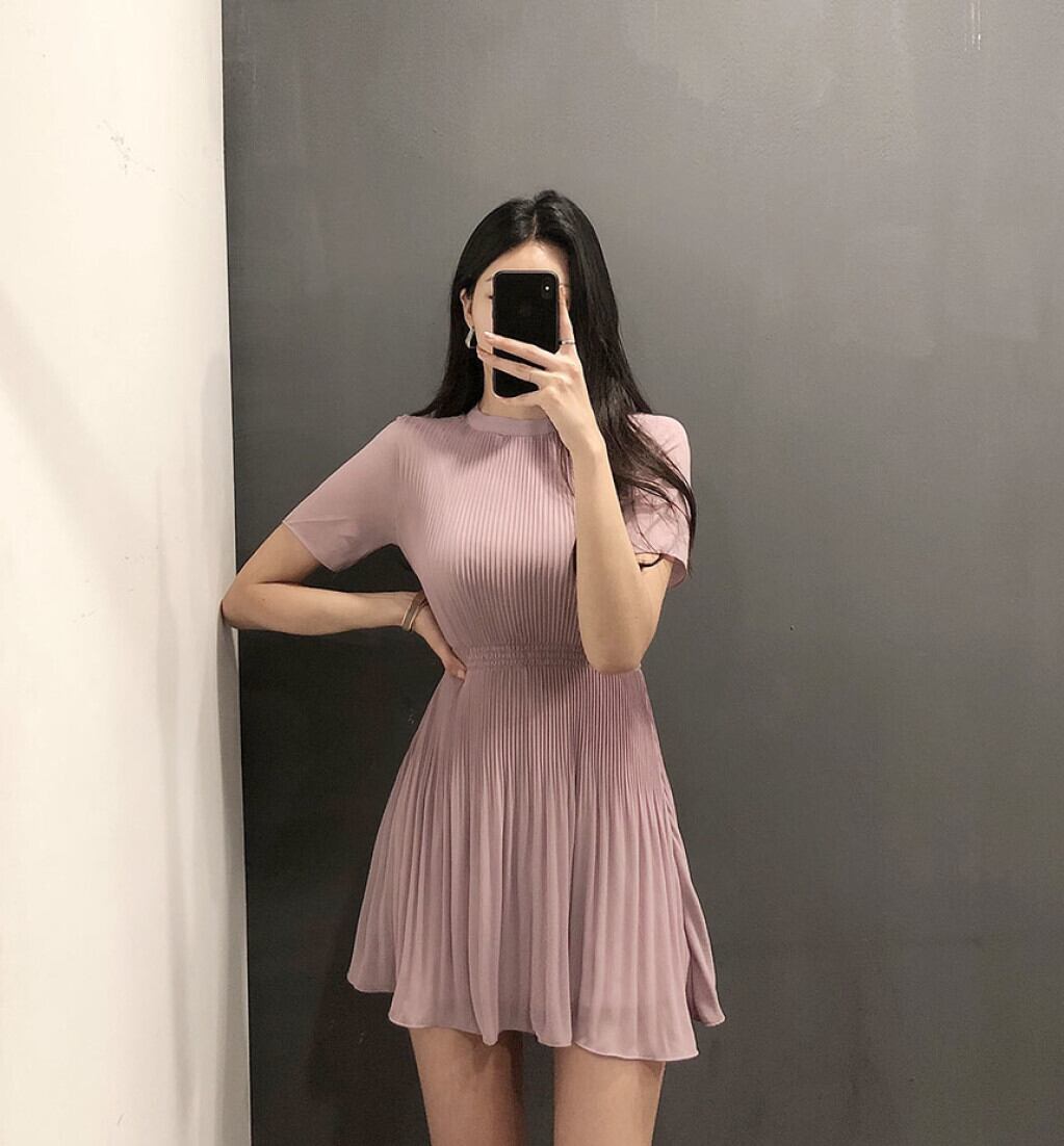 【dress】韓流スタイルchic気質満点シンプル ラウンドネック着痩せレディースワンピース G13848