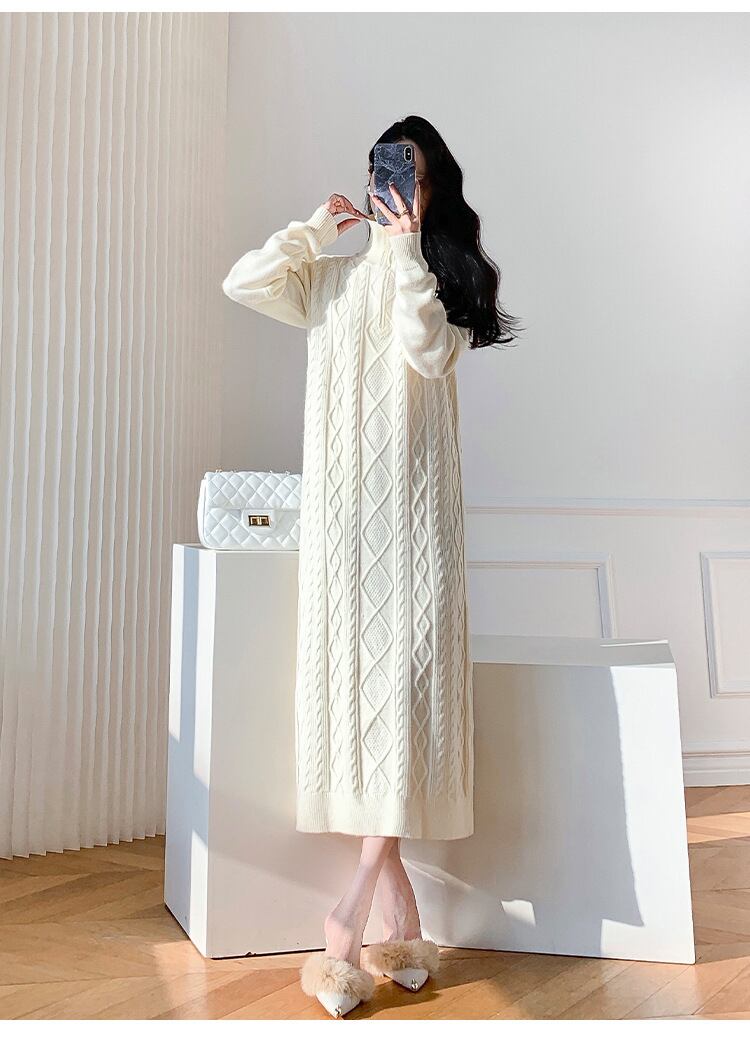 【dress】ファスナーニットワンピース　M19056