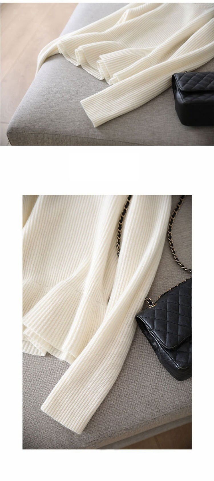 【tops】フリルニットセーター　M25419