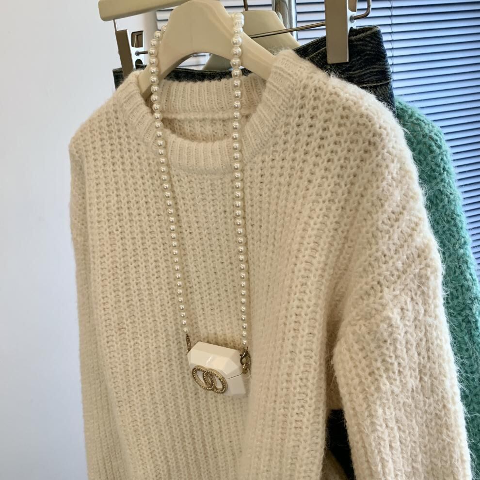 【tops】レース切り替えニットセーター　M29275