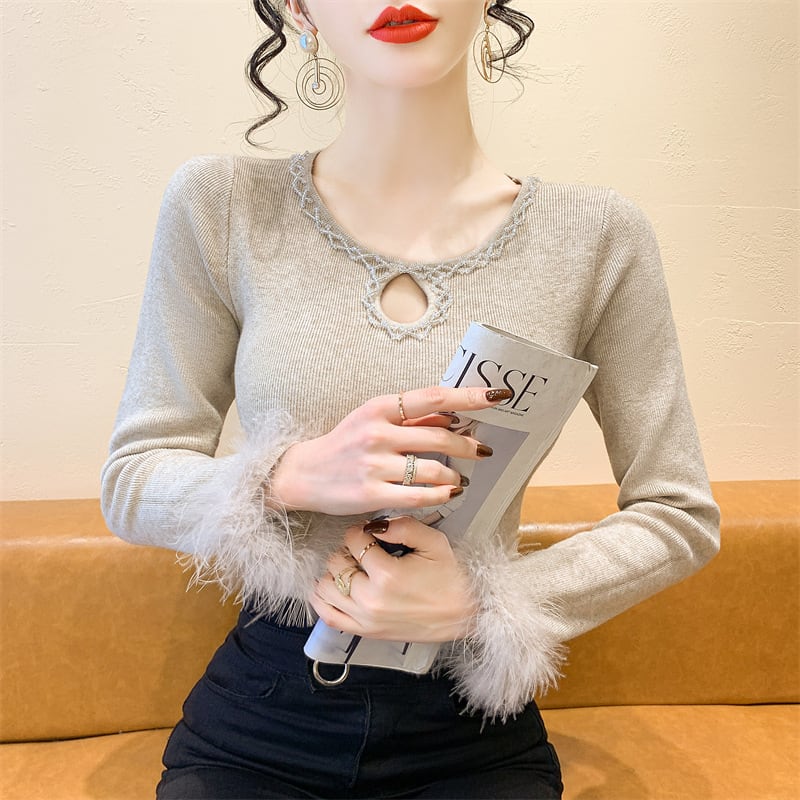 【tops】ファーニットトップス　M28219