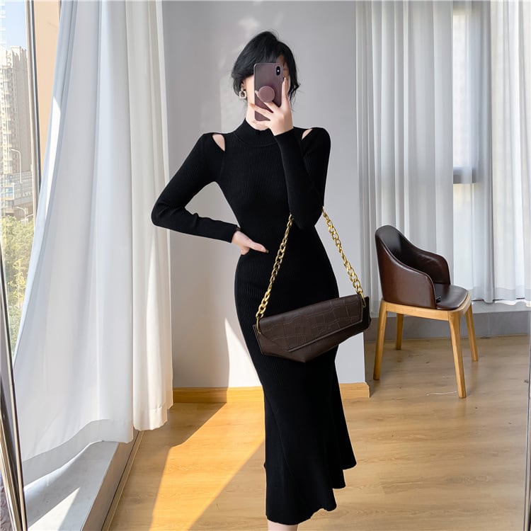 【dress】マーメイドニットワンピース　M28019
