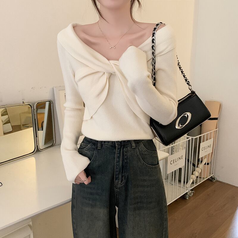 【tops】ニットトップス　M18834