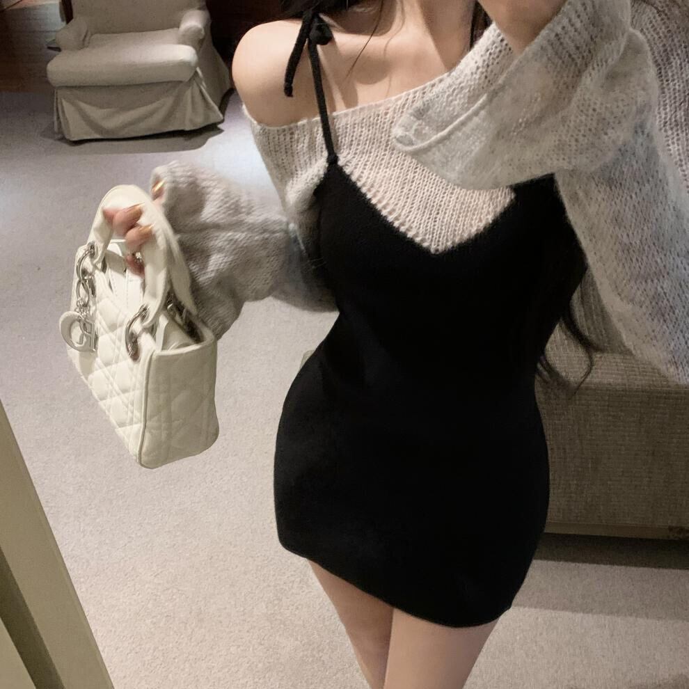 【dress】切り替えニットワンピース　M28362