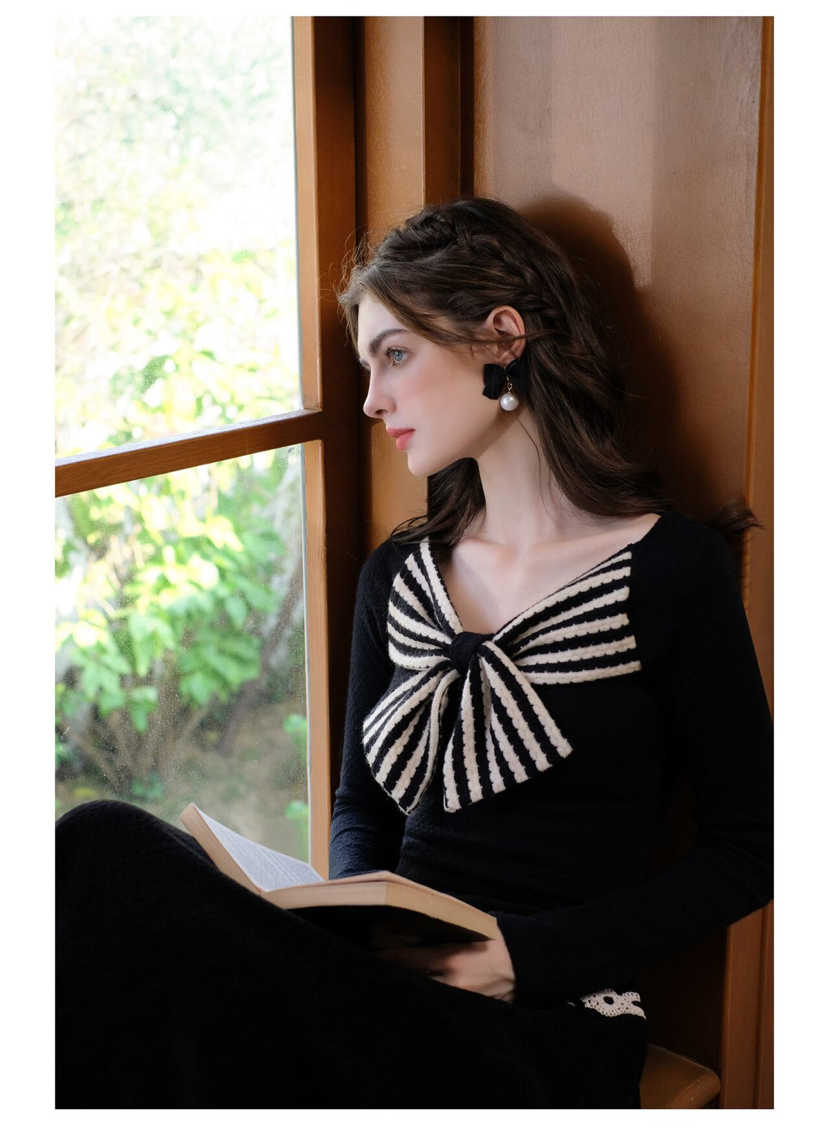 【tops】リボンニットトップス　N2795
