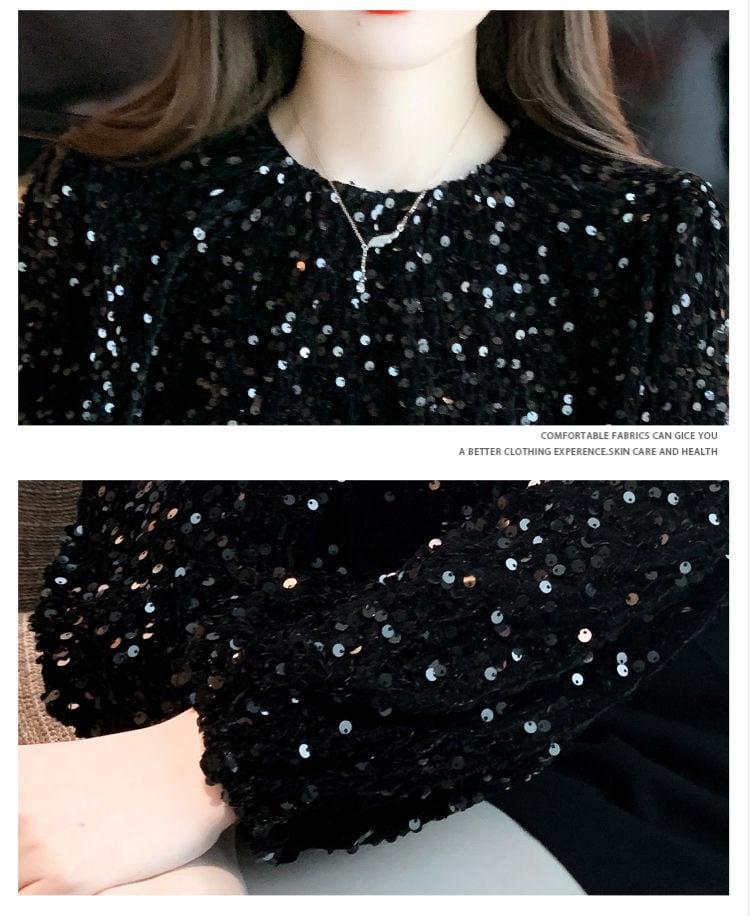 【tops】スパンコールトップス　M28941