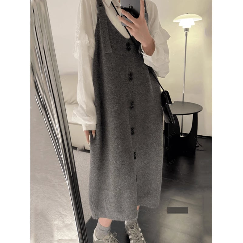 【dress】ボタンデザインベストワンピース　N2711