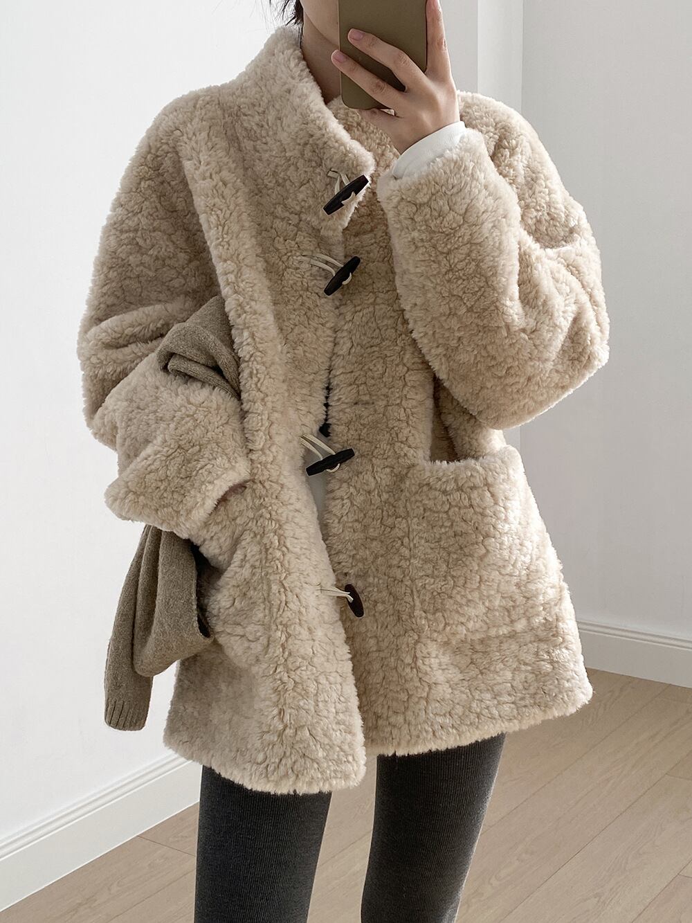 【outer】スタントカラーボアコート Q7371