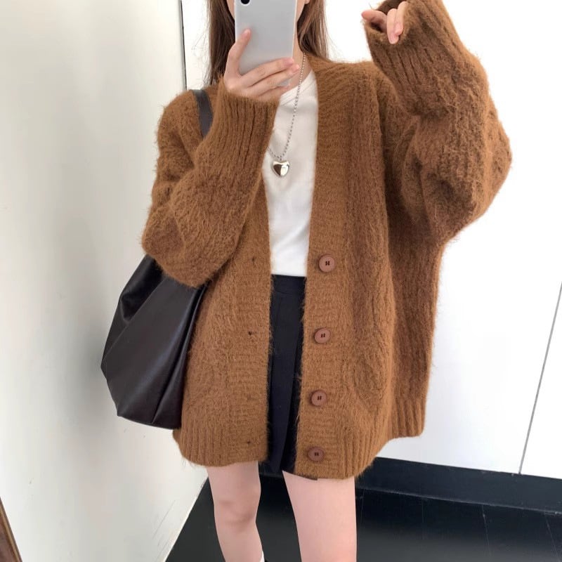 【outer】Vネックニットカーディガン Q7151