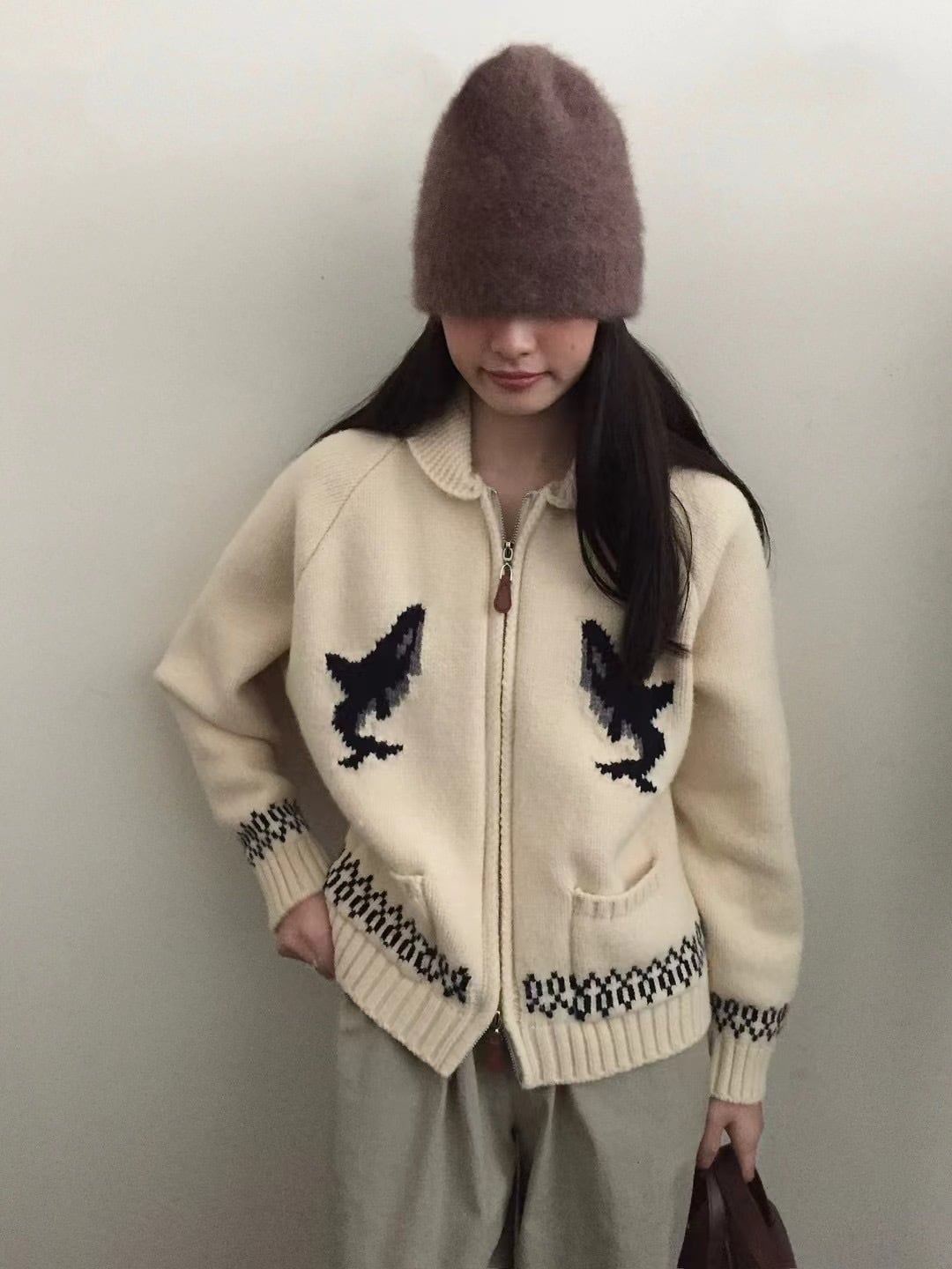 【outer】ファスナーニットカーデ　M27331