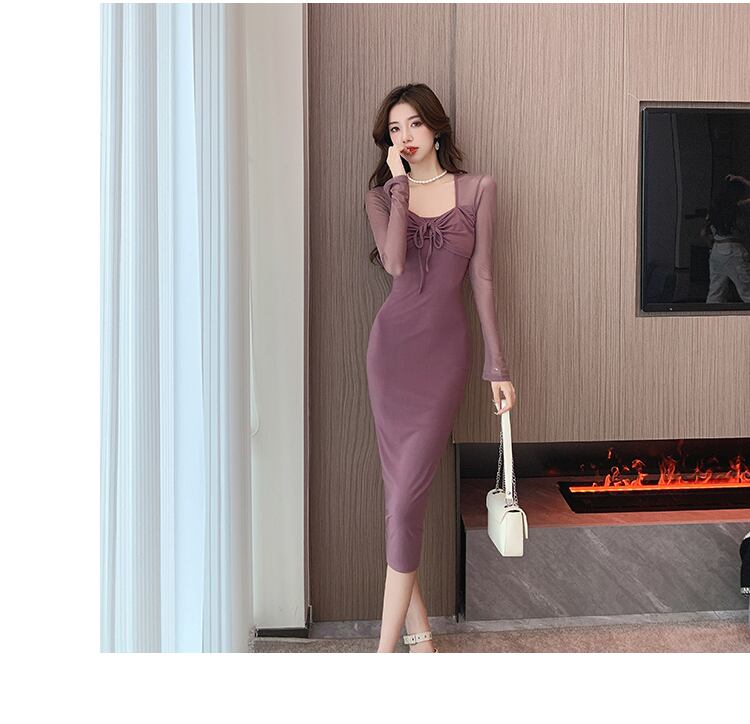 【dress】チュールコンビワンピース　M29493