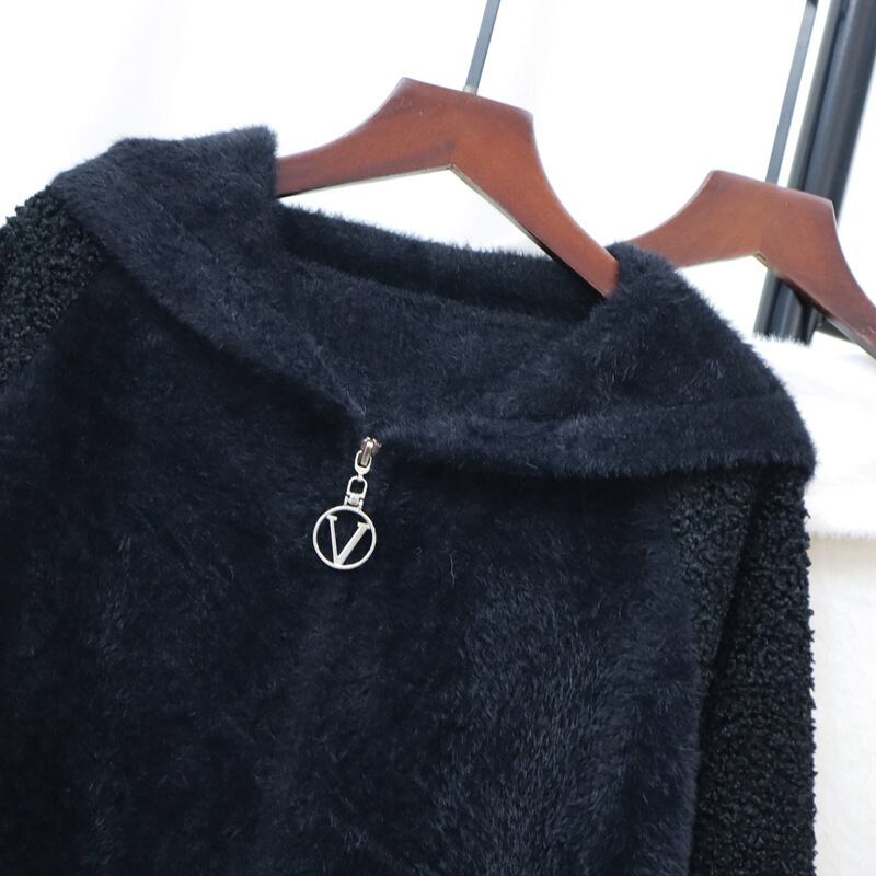 【outer】フード付きニットカーデ　M27633