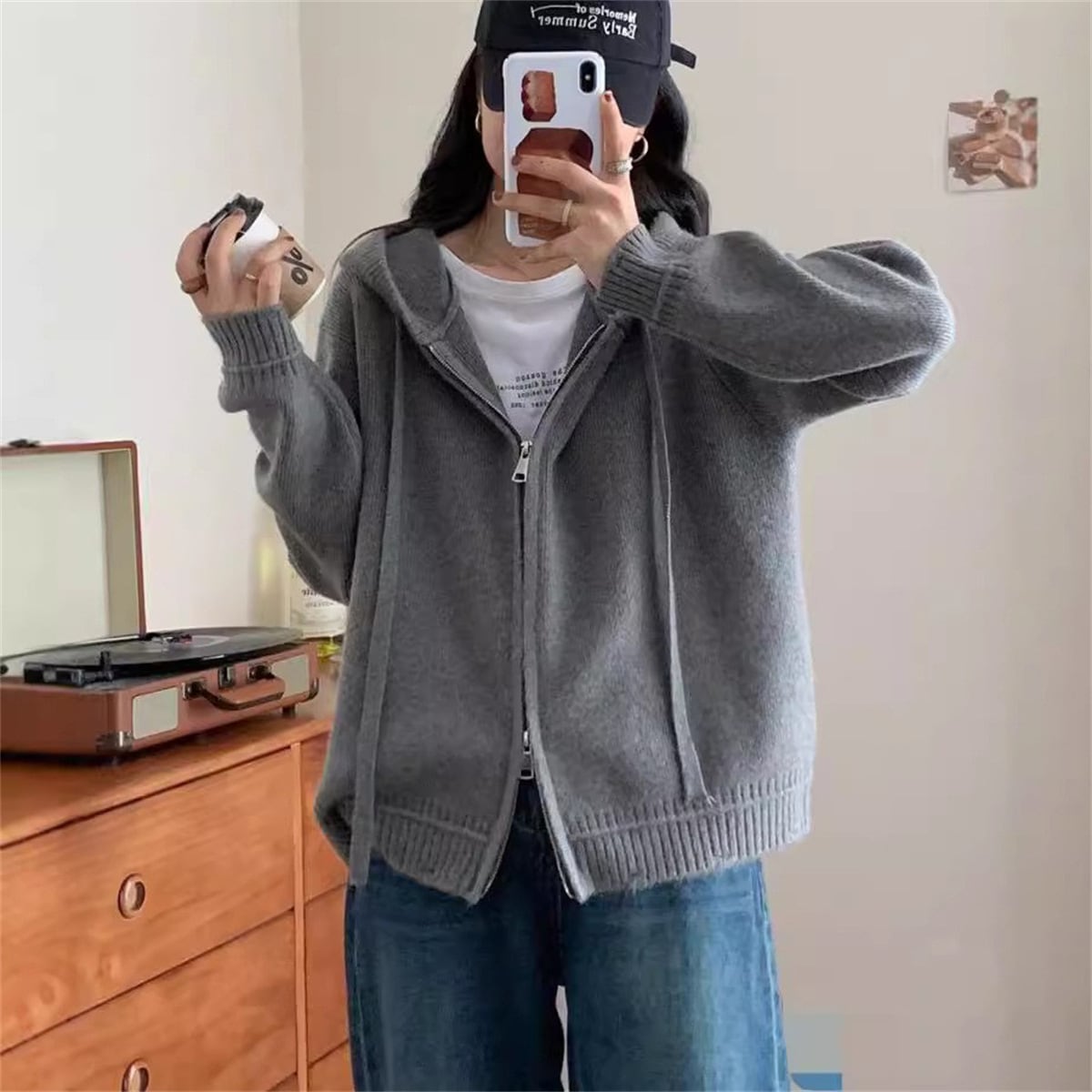 【outer】Wジップニットカーデ　M25955