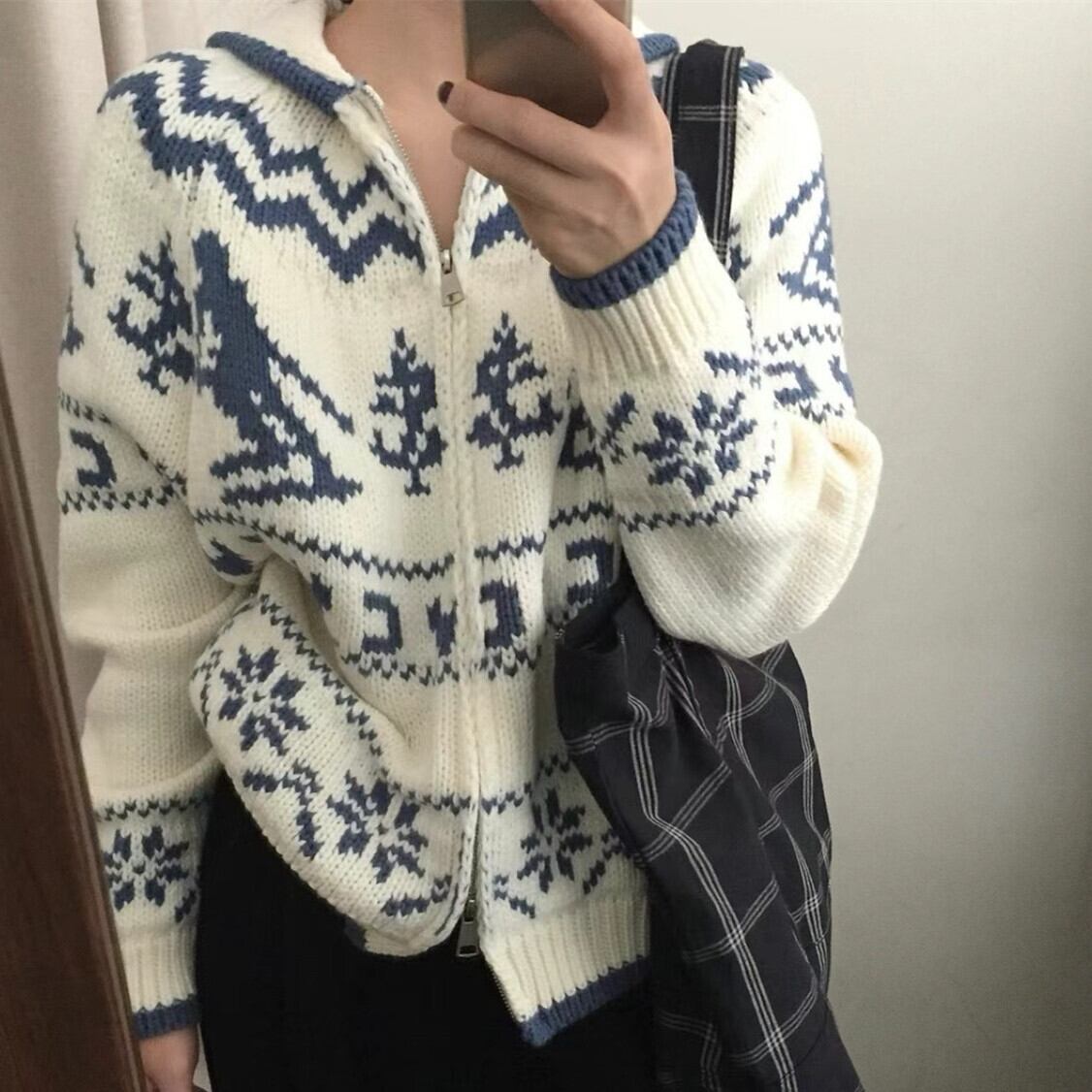 【outer】ジャカードニットカーデ　M27130