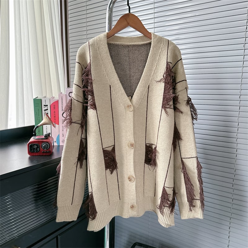 【outer】Vネックニットカーデ　M26070