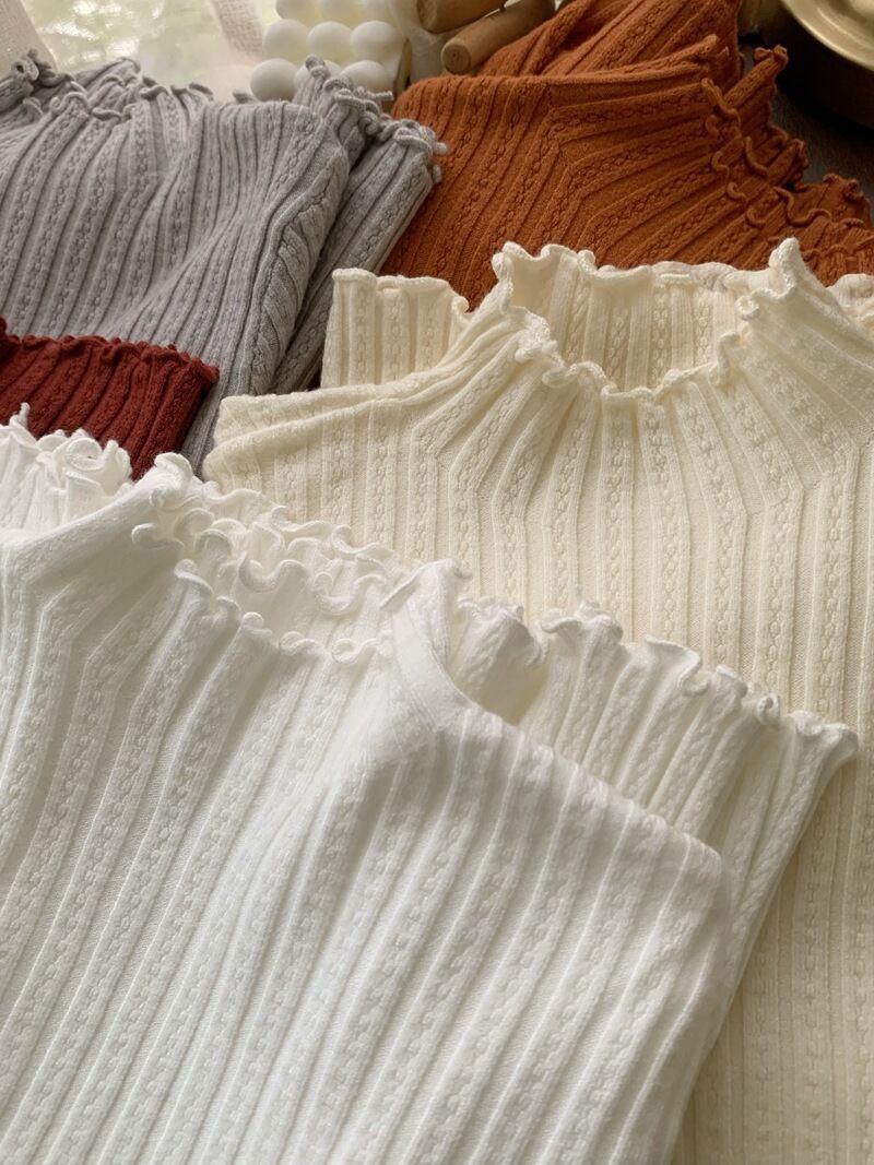 【tops】フリルニットトップス　M26833