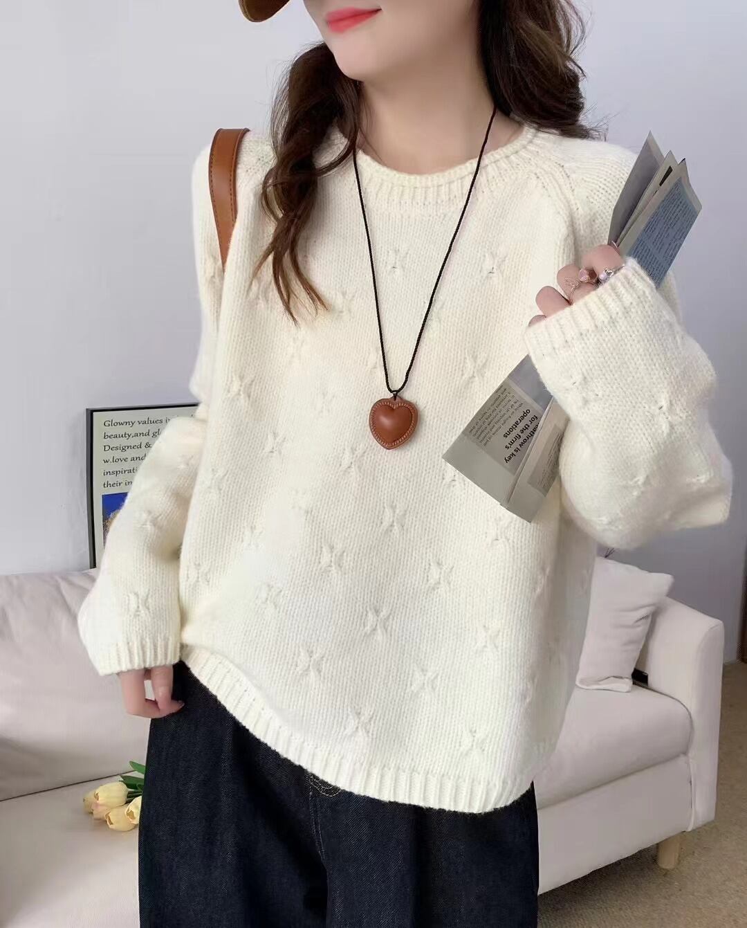 【tops】クルーネックニットセーター　M28609