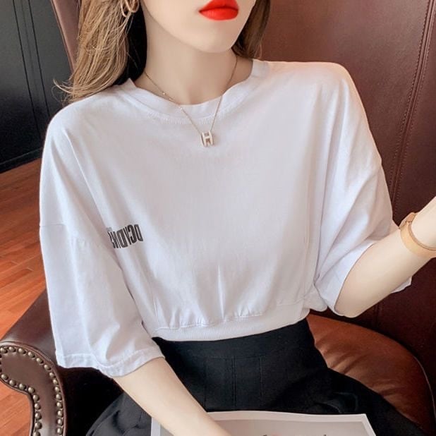 【tops】3色ウェスト絞りＴシャツF7369