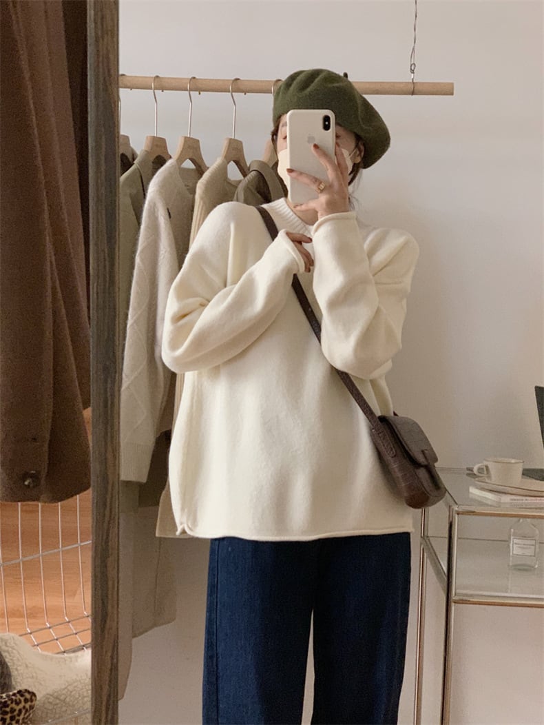 【tops】クルーネックニットセーター　M25996