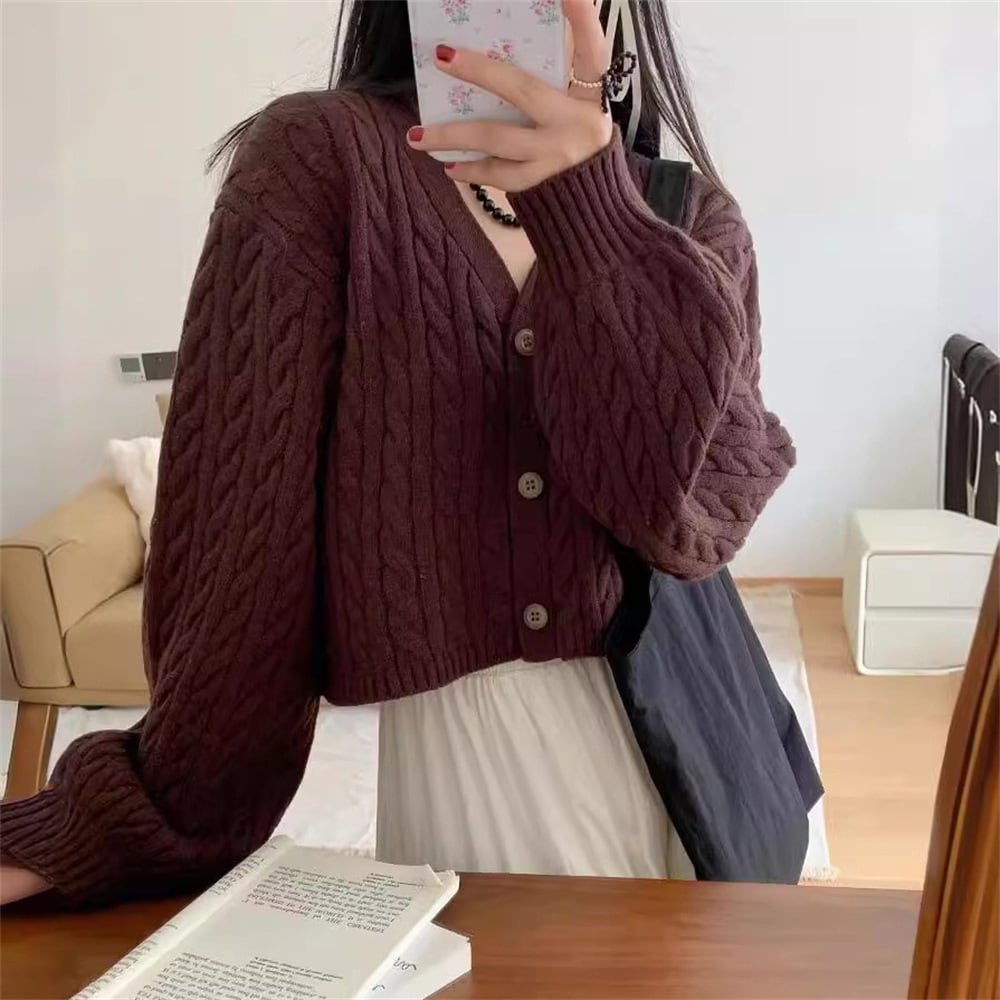 【outer】Vネックニットカーデ　M25968