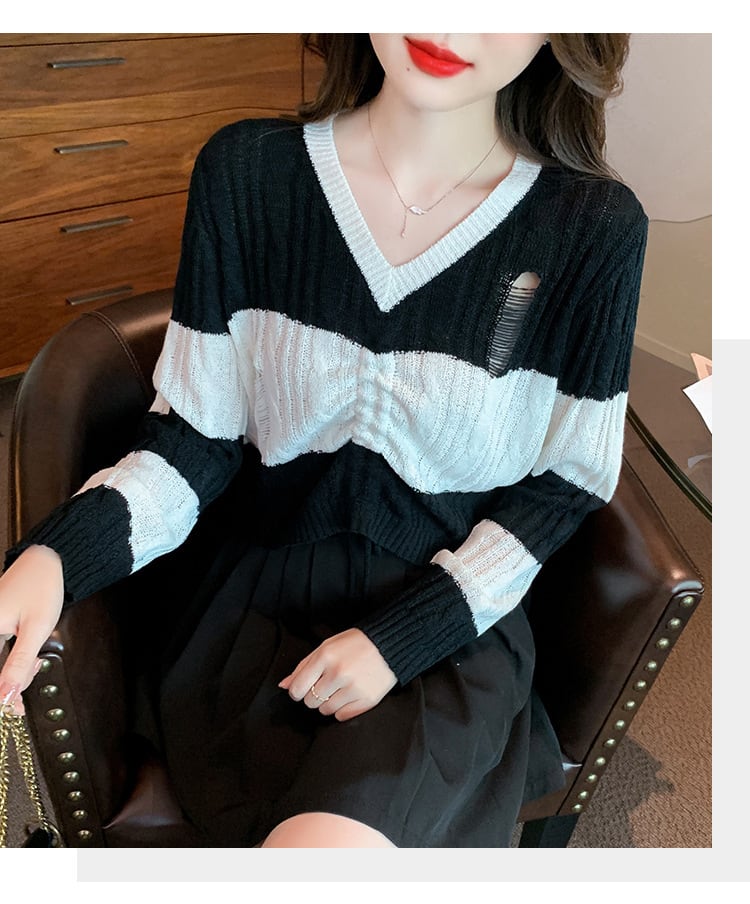 【tops】カットワークニットセーター　M25768