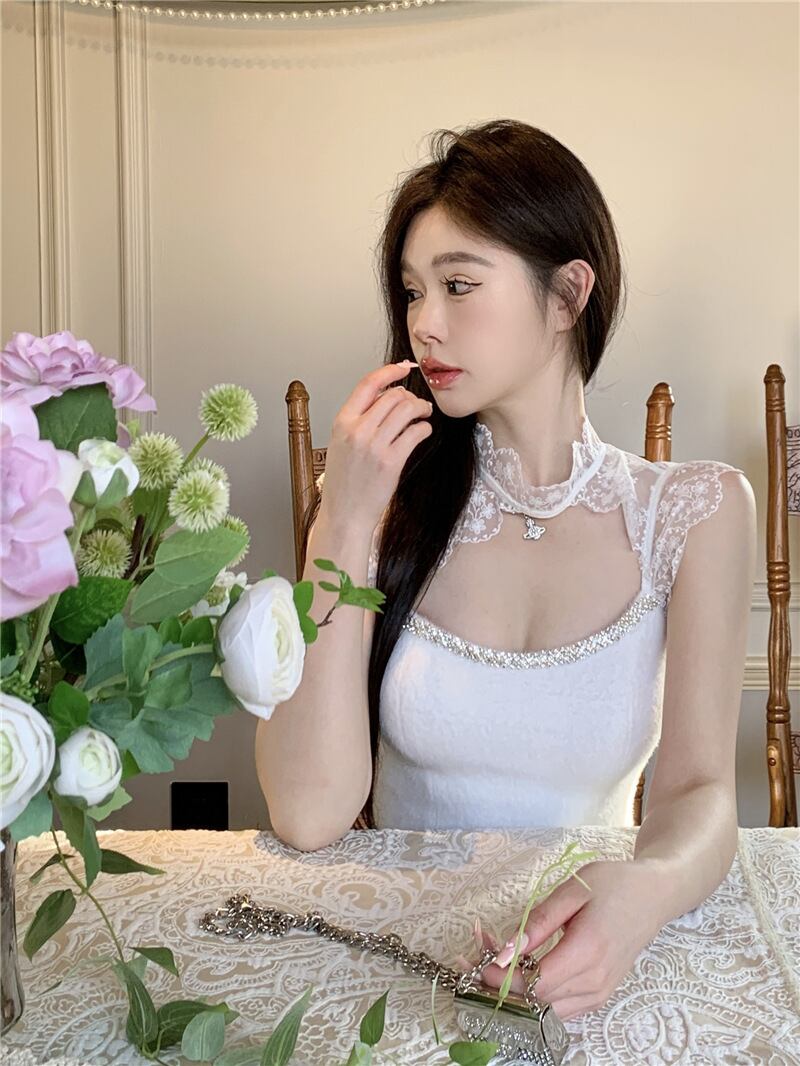 【tops】レースノースリーブキャミソール G20137