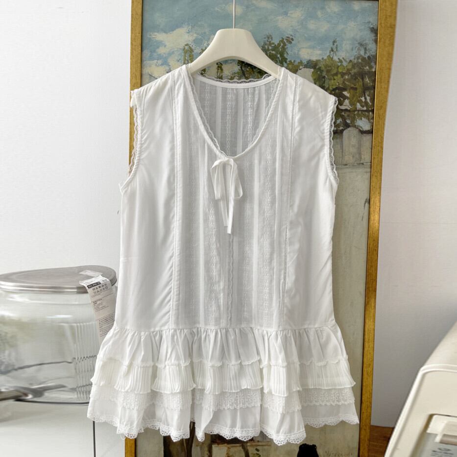 【dress】レース切り替えノースリーブワンピース　M29944