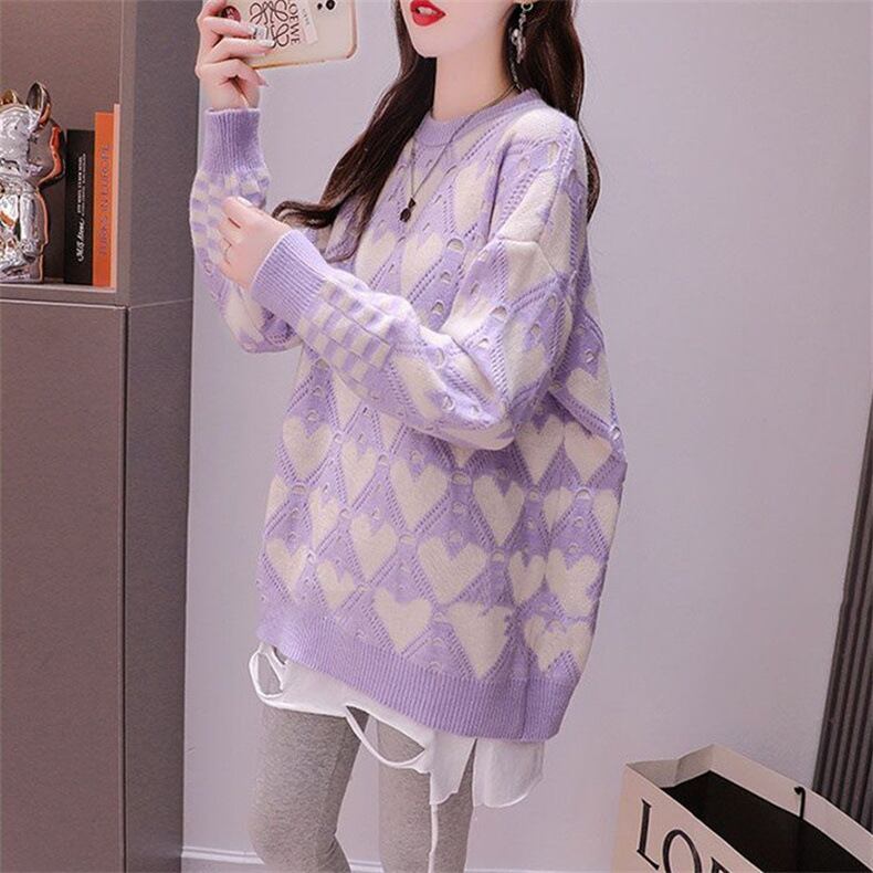 【tops】クルーネックニットセーター　M18698