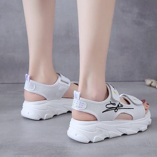 【shoes】清純甘くて女子力UP！花柄配色履きやすい合わせやすいサンダル