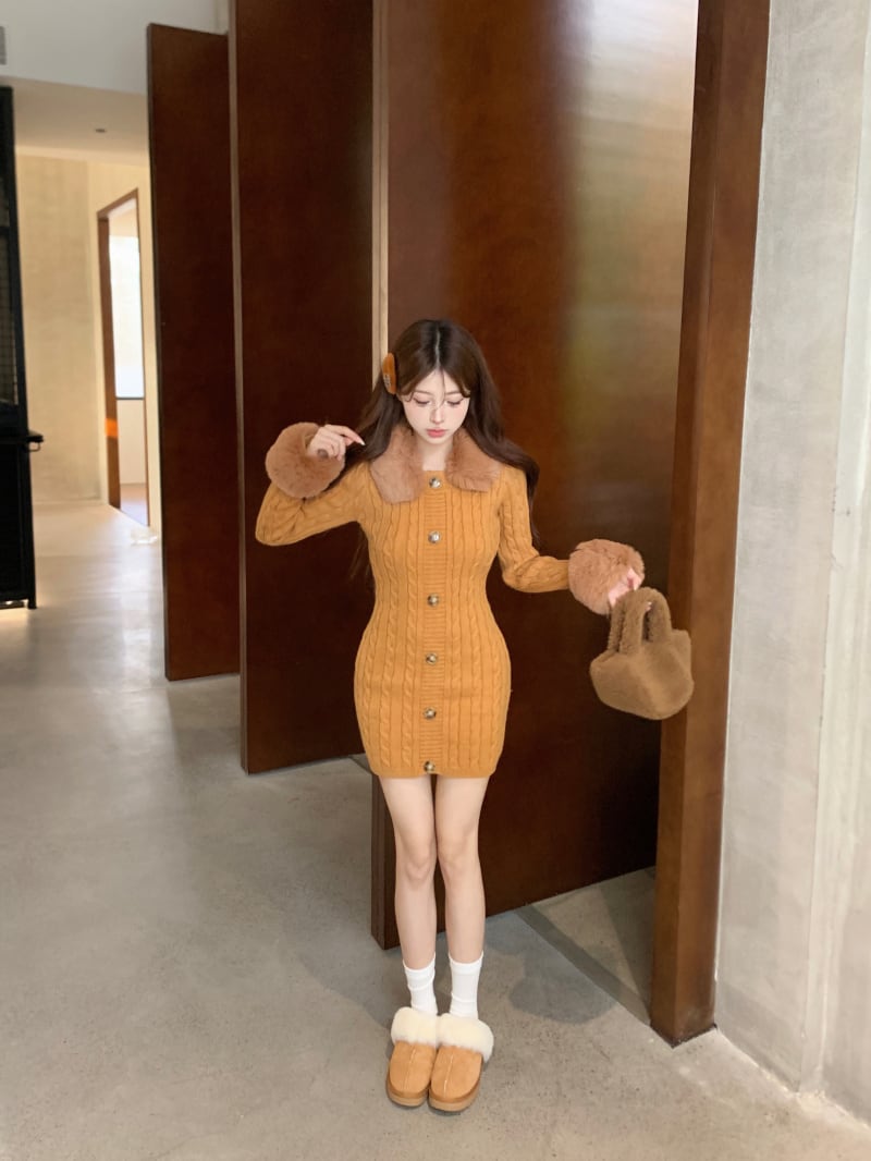 【dress】ファーニットワンピース　M27811