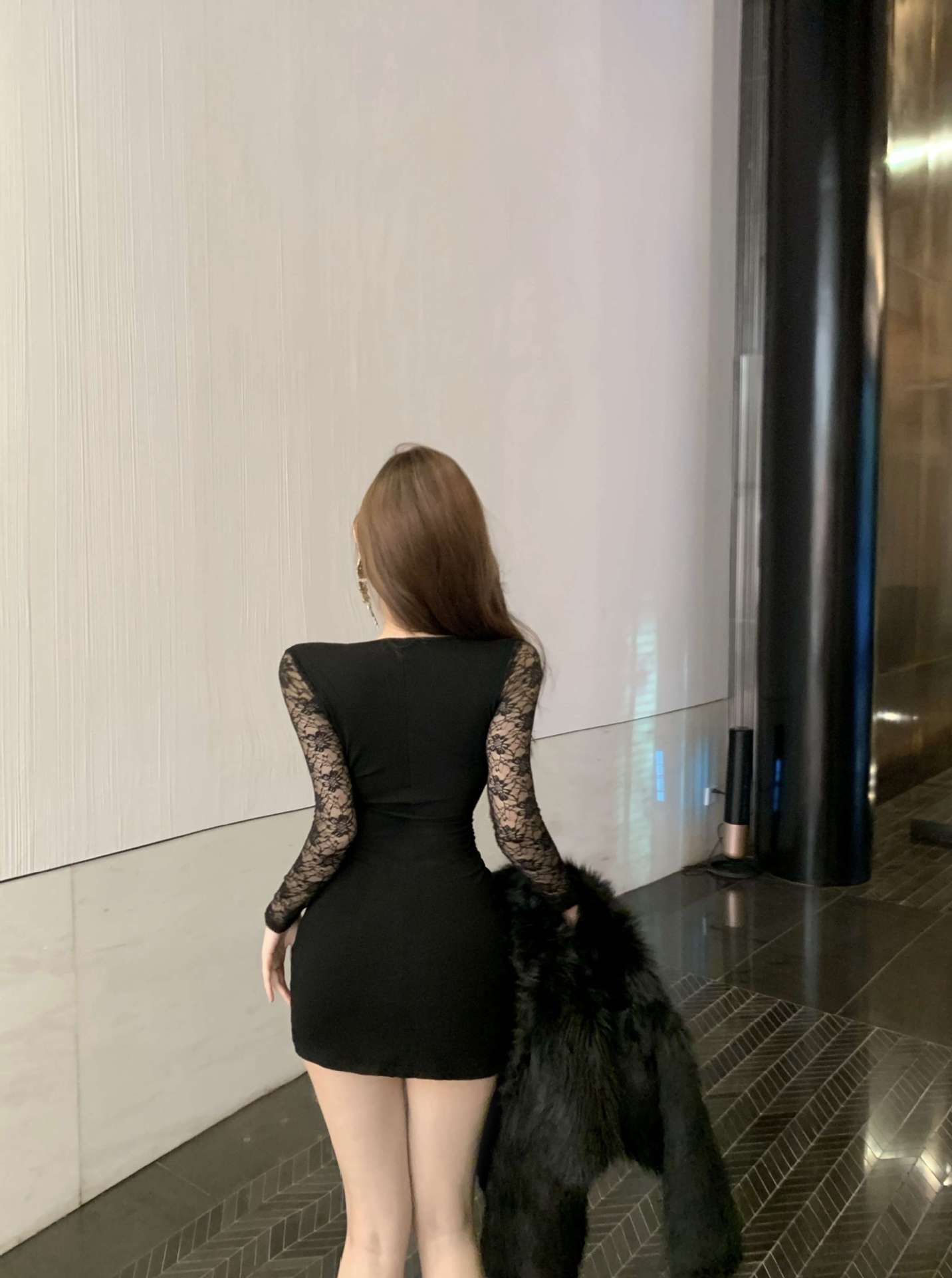 【dress】レース切り替えワンピース　M29606